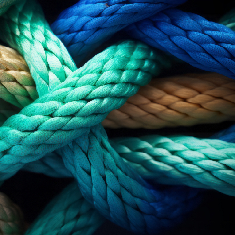 rope twisting together showing collaboration